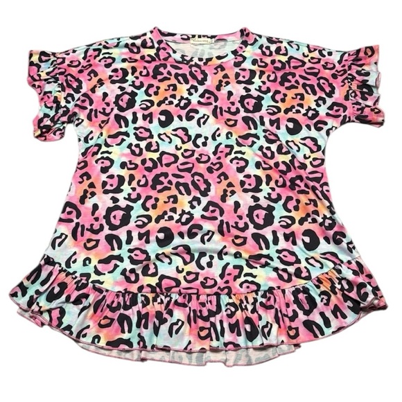 Southern Stitch Tops - Southern Stitch Leopard Print ruffles Shirt